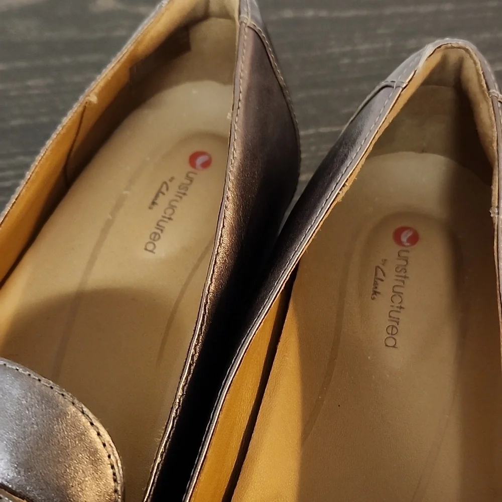 Clarks Penny Loafer Bronze Matelic Size 11